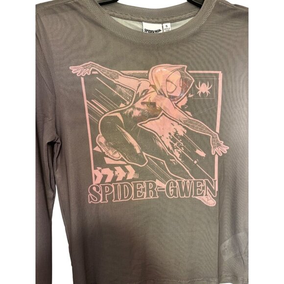 Spider-Man Across The Spider-Verse Spider-Gwen Graphic Crop Top Womens Small NWT - Picture 2 of 11
